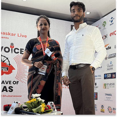 Founder of HSBL, Rahul Chauhan, at a public event